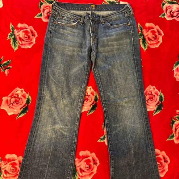 7 For All Mankind Bootcut Jeans Women’s Size 29 Blue Medium Wash Denim Made USA - Picture 2 of 14